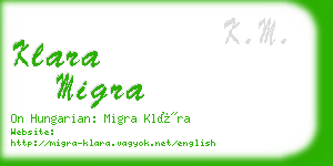 klara migra business card